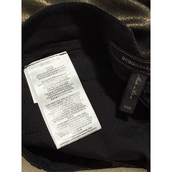 BCBGMAXAZRIA XXS‎ High Waist Metallic Gold Shorts Dressy Party - Picture 9 of 10